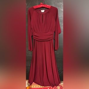 PRICE DROP! NWOT London Times Cranberry Faux Belted MIDI Sheath Dress‼️